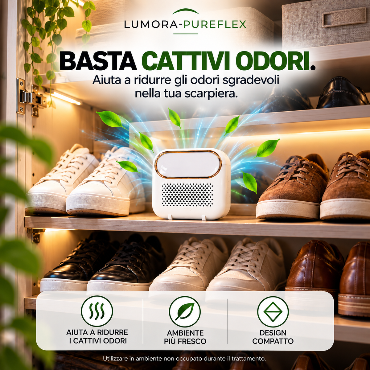 LUMORA PUREFLEX™ - Controllo Odori Facile!