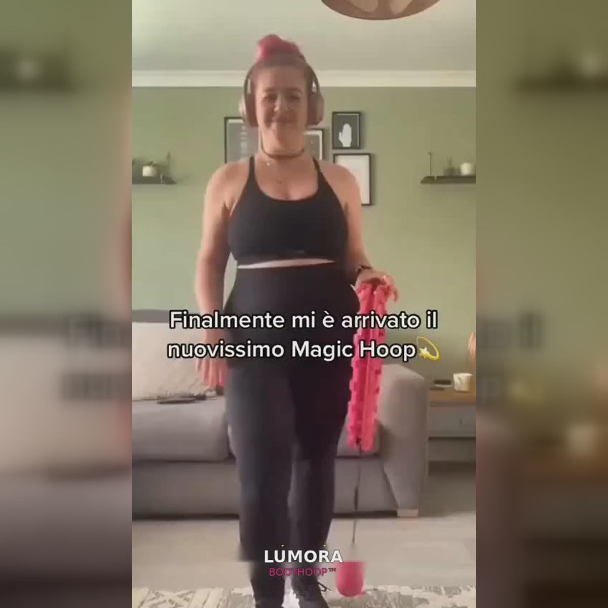 LUMORA-BODYHOOP™ hula hoop con anello modulare + peso a sfera collegato a cordino.
